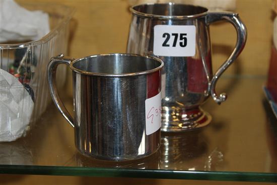 Silver mug & plated mug